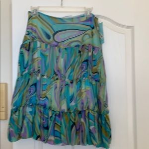 Multi colored skirt with balloon hem blue color